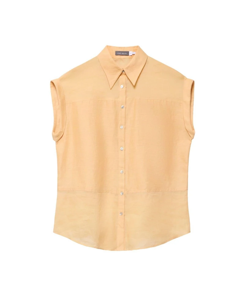 Mint Velvet Women's Linen Blend Sheer Panel Shirt