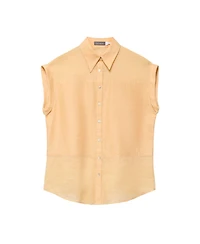 Mint Velvet Women's Linen Blend Sheer Panel Shirt