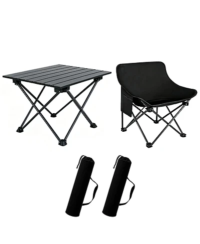 Piscifun Folding Camping Chair Table Set 600D Oxford Fabric Portable Carry Bag Outdoor Patio Beach Fishing