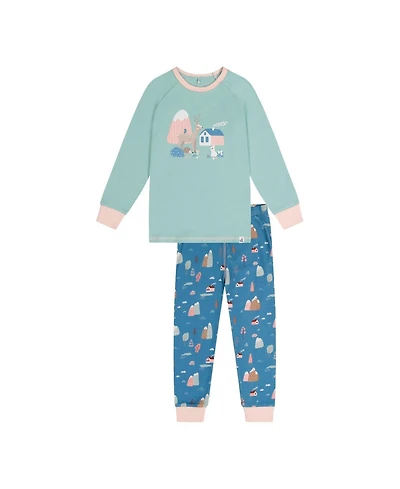 Deux par Deux Little Girls 6-12 Cotton Two Piece Pajama Set House Print