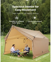 Gouun 2-Person Cabin Hot Tent with Stove Jack, Waterproof 4-Season Lightweight Camping Shelter