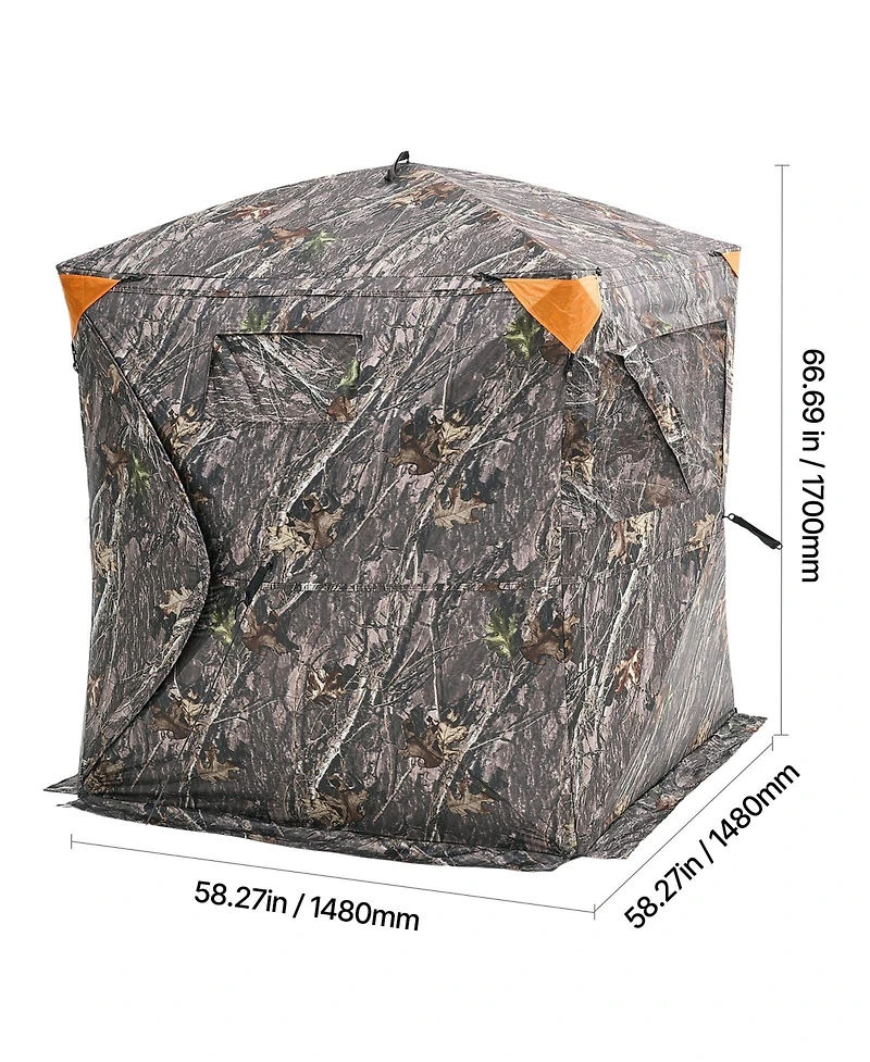 Sugift 270degree(s) 2-3 Person Pop Up Deer Hunting Blind Tent with Carrying Bag and 3 Horizontal Windows
