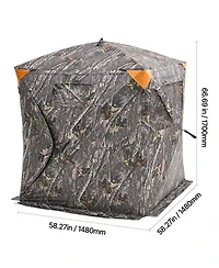 Sugift 270degree(s) 2-3 Person Pop Up Deer Hunting Blind Tent with Carrying Bag and 3 Horizontal Windows