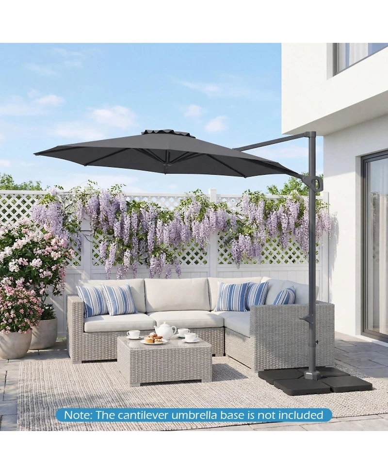 Gouun 10 Ft Cantilever Patio Umbrella with Easy Tilt Adjustment