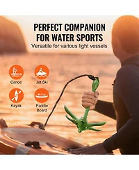 Hongge 3.5 lb Folding 4-Fluke Kayak Anchor Kit for Paddle Boards