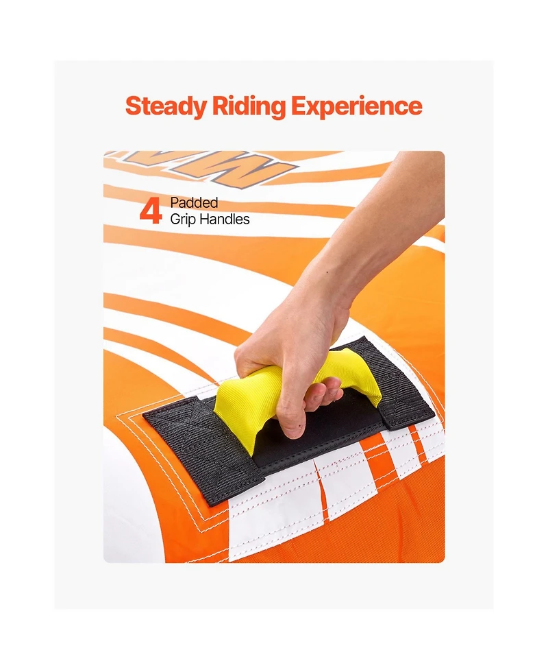 Hongge 56.7 in Inflatable Towable Tube with Stabilizing Fins