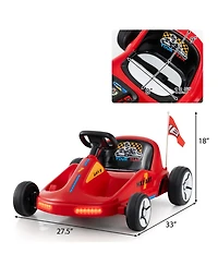Hongge 12V Electric Kids Go-Kart with Parent Remote Control and Led Lights, 66 lb. Capacity, Ages 3+