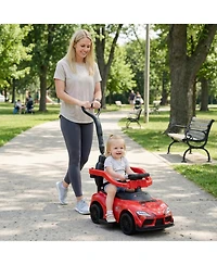 Hongge 3-in-1 Licensed Toddler Push Car with Parent Handle and Ride-On Modes, Ages 1.5-5