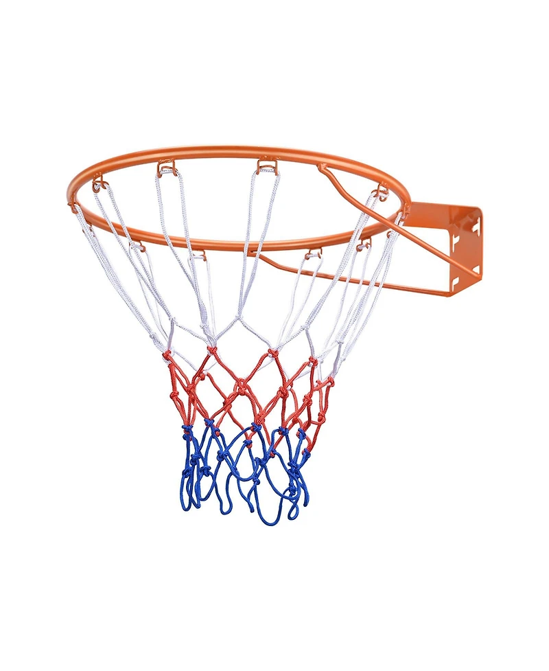 Hongge Heavy Duty 18 in Wall Mounted Basketball Flex Rim Replacement with All-Weather Net for Indoor and Outdoor Play