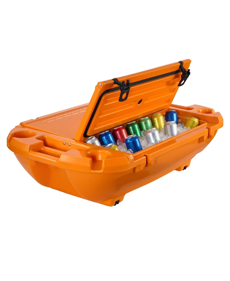 Hongge Amphibious 40 Quart Floating Cooler with Dry Storage and Tow Rope for Lake River and Pool