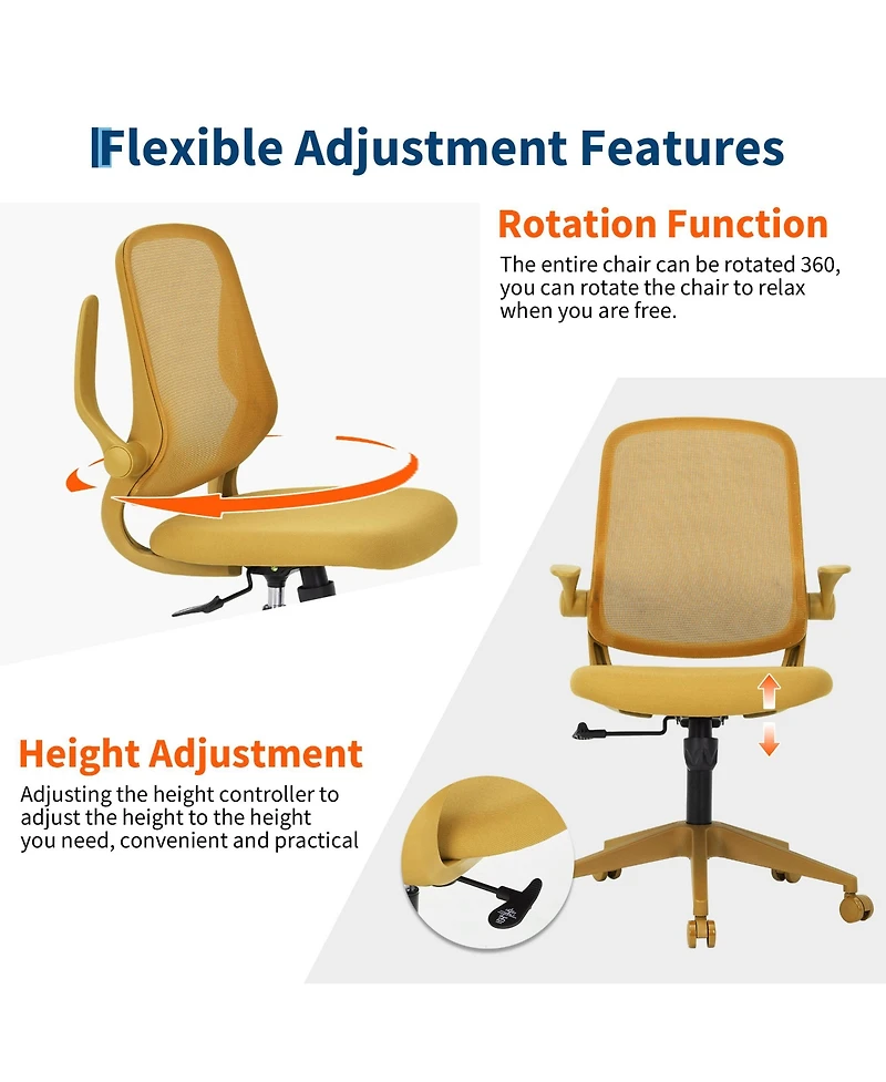 Ergonomic mesh office chair with lumbar support, adjustable swivel chair, padded seat, and casters. Suitable for offices, living rooms, and bedrooms