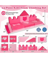 Hongge 14-Piece Modular Kids Play Couch with Washable Covers