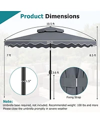 Gouun 10 Ft Push-Button Tilt Patio Umbrella with Crank Lift