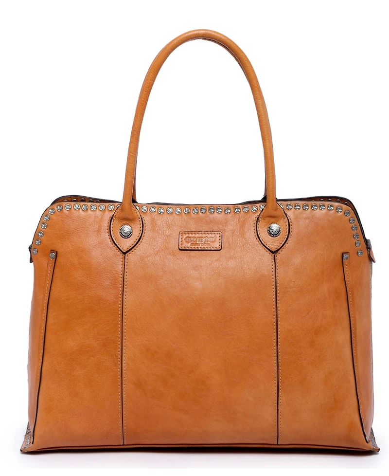 Old Trend Women's Genuine Leather Soul Stud Satchel Bag