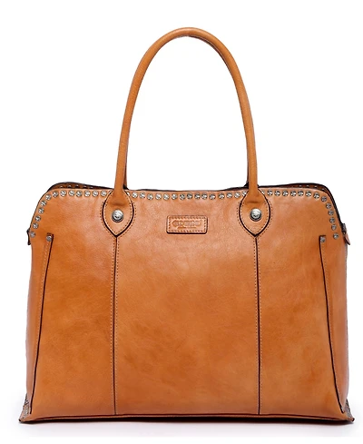 Old Trend Women's Genuine Leather Soul Stud Satchel Bag