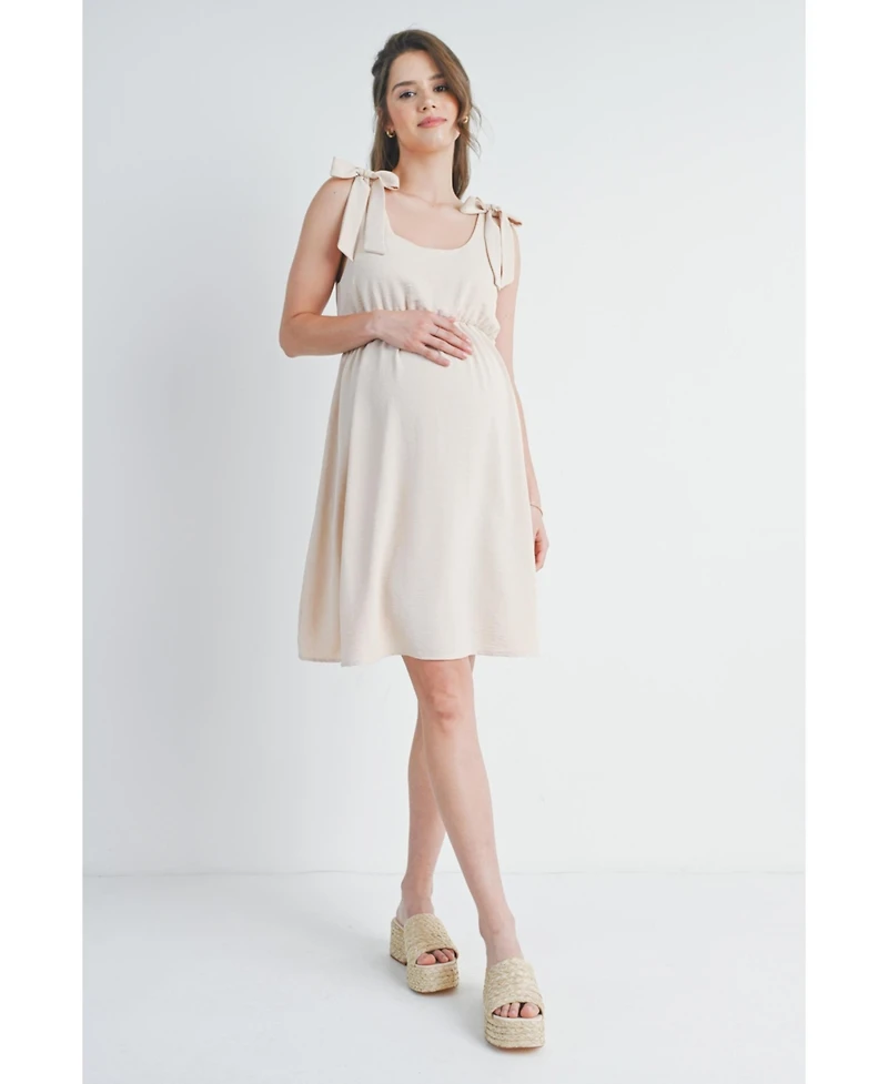 Hello Miz Maternity Empire-Waist Scoop-Neck A-Line Dress