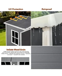 Streamdale Furniture 6x 4 Feet Plastic Outdoor Storage Shed with Lockable Door