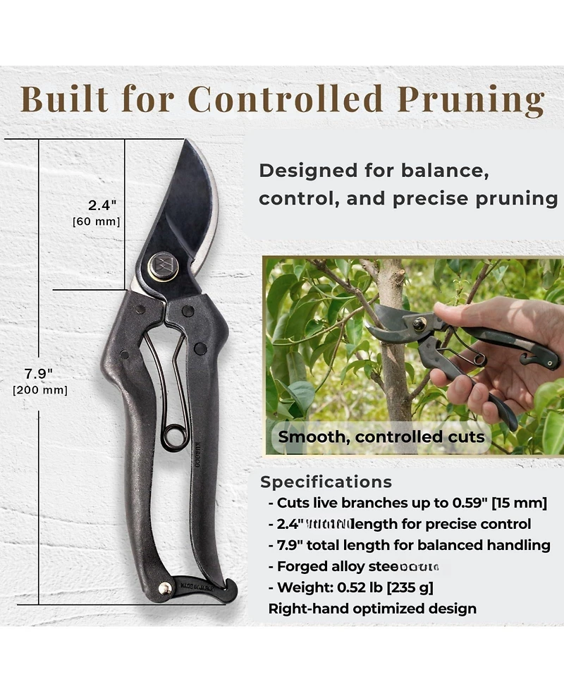 Xdovet Forged Alloy Steel Pruning Shears Cutting Diameter: 0.59 inches