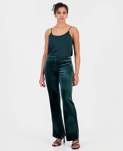 Bar Iii Women's Velvet Flare-Leg Pants, Macy's Exclusive