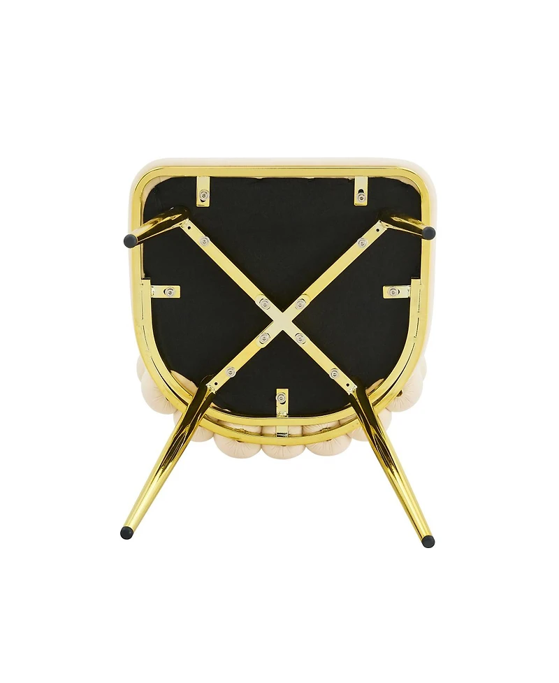 Streamdale Furniture Luxury Cream Bubble Tufted Swivel Chair with Metal Frame
