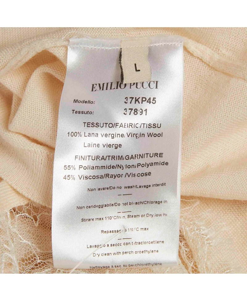 Pre-Owned Emilio Pucci Women's Lace-Detail Knit Sweater