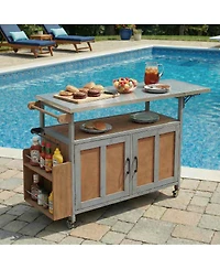 Streamdale Furniture Portable Outdoor Kitchen Island with Storage and Wheels