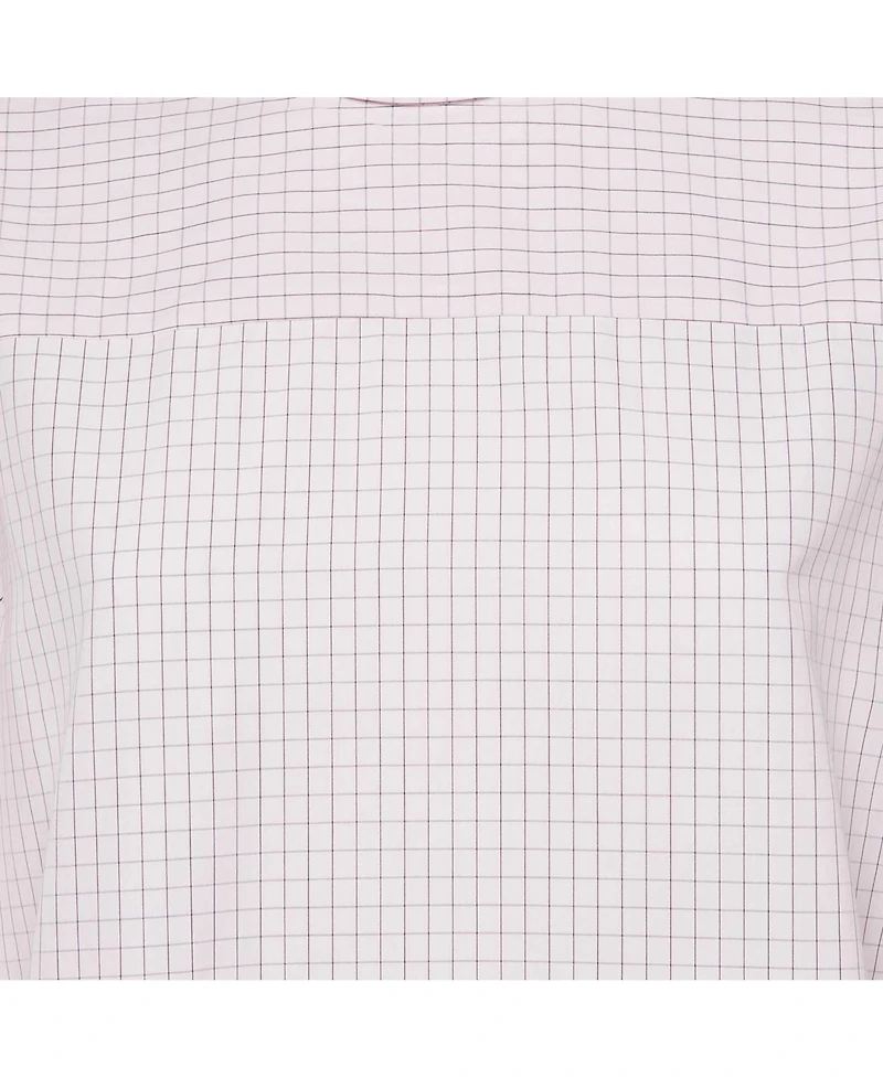 Pre-Owned Dries Van Noten Women's Corso Checkered Cotton Mock Neck Shirt