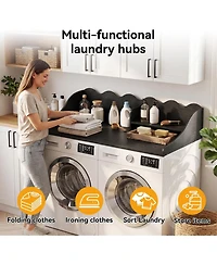 Tribesigns 54" Washer Dryer Countertop with Shelf