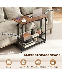 Sugift Mobile Height Adjustable Standing Desk on Wheels with Tilting Tabletop