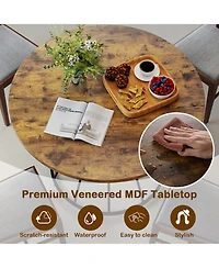 Mecale 47-Inch Round Farmhouse Dining Table for 4