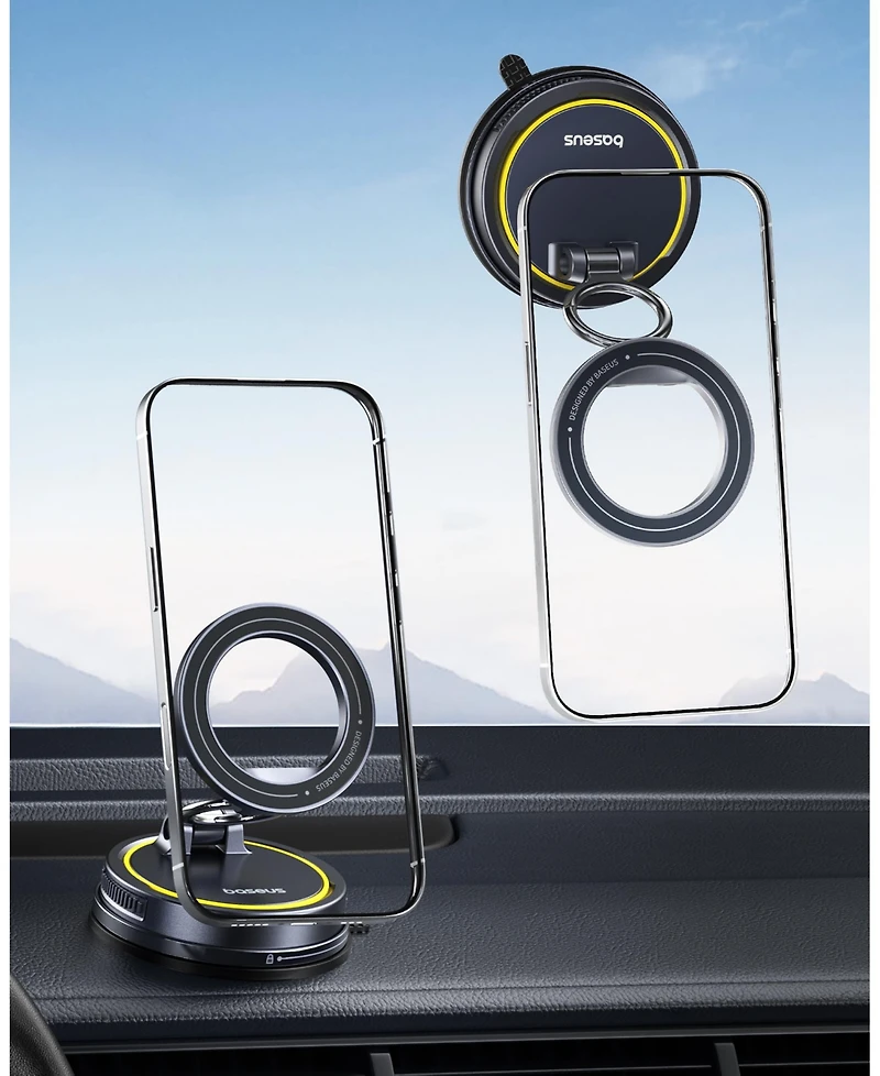 Baseus MagSafe Magnetic Vacuum-Seal Car Phone Mount for iPhone 12-17 and Android