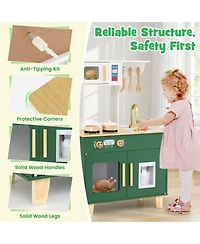 Sugift Compact Microwave Play Kitchen With Clicking Knobs, Ages 3-6