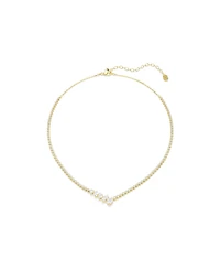 Swarovski Gold-Tone Plated White Crystal Necklace