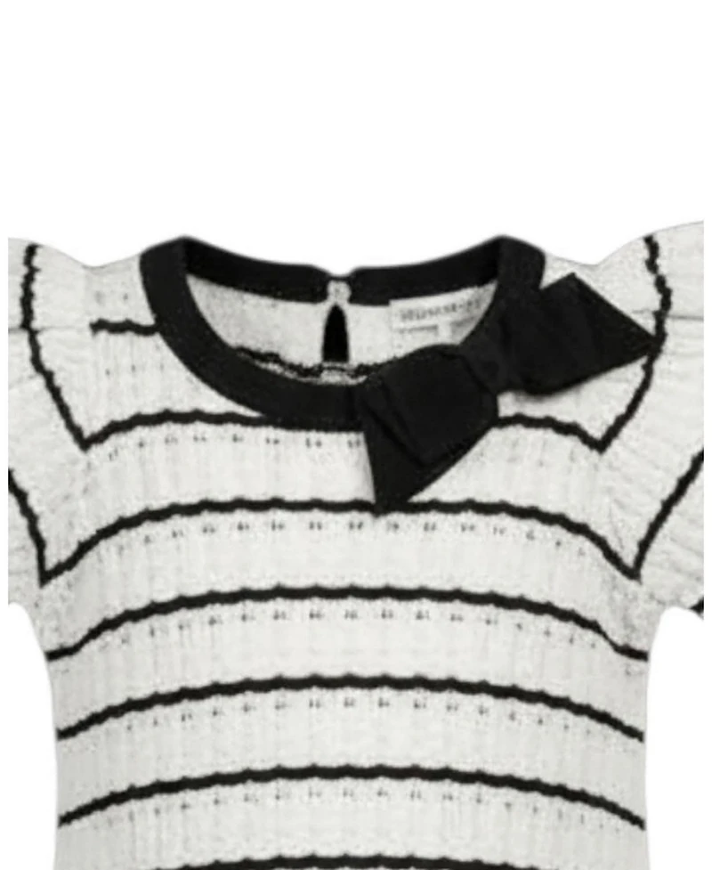 Hope & Henry Little Girls (6 - 12) Organic Bow Detail Pointelle Sweater Dress