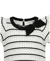 Hope & Henry Little Girls (6 - 12) Organic Bow Detail Pointelle Sweater Dress