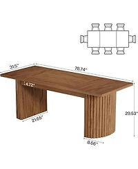 Tribesigns 78.7" Conference Table with Double Pedestal