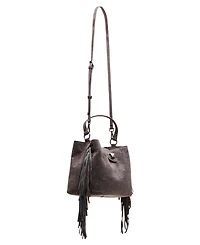 Betsey Johnson Skully Fringe Small Bucket Handbag