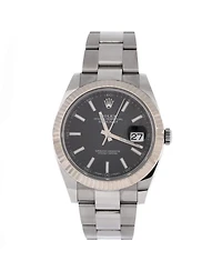 Pre-Owned Rolex Oyster Perpetual Datejust Automatic Watch in Stainless Steel and White Gold 41mm