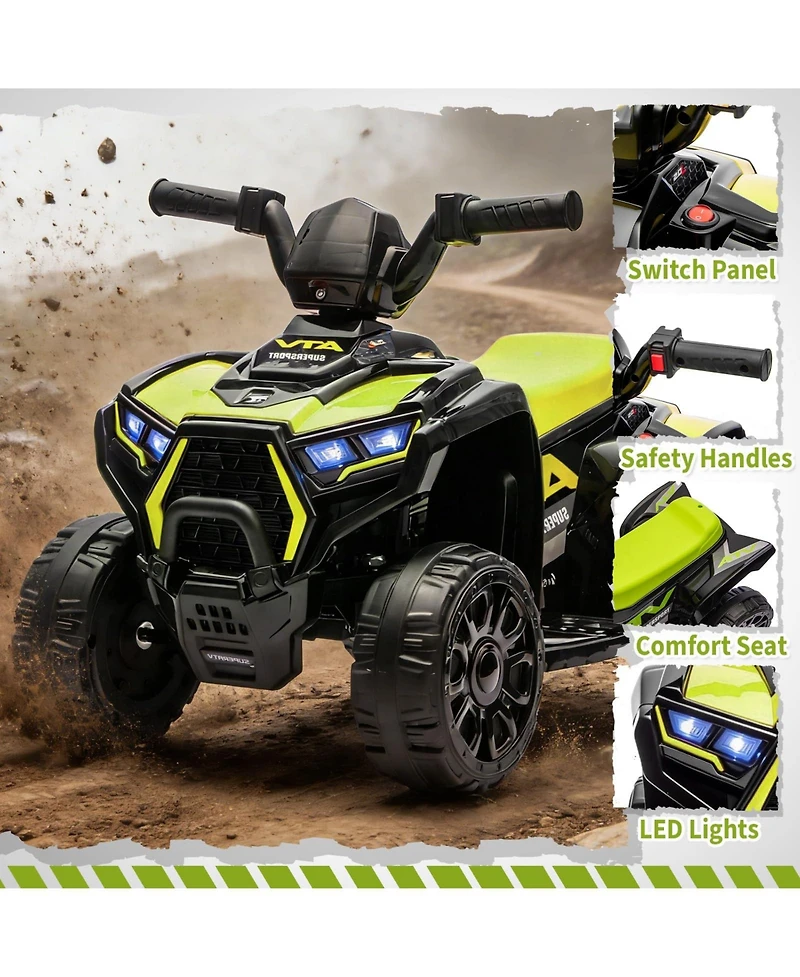 23.6 x 14.6 in Kids Electric Atv Ride On Car, 6V Battery Powered Quad for Toddlers, Outdoor Ride On Toy