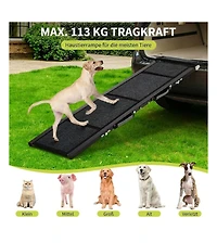 63 in Dog Ramp for Car Suv Truck, Foldable Non-Slip Aluminum Frame Pet Ramp for Large Dogs