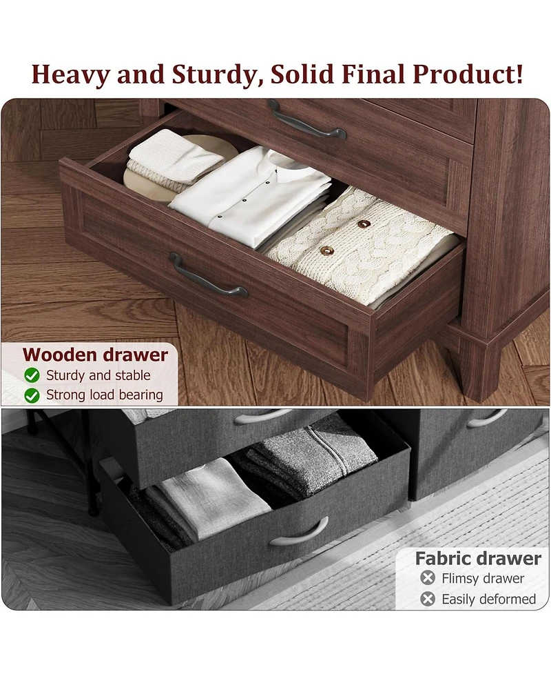 Set of 2 5-Drawer Storage Cabinets