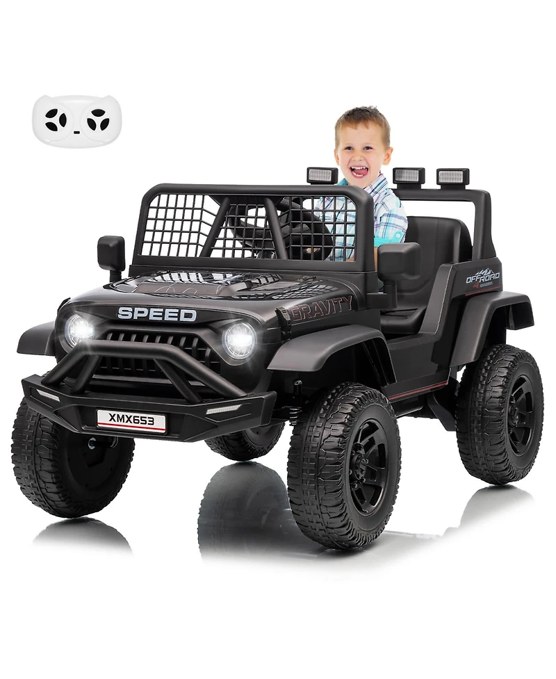 38 x 24 in Kids 12V Ride On Car with Remote Control, Off-Road Electric Suv Toy for Ages 3-6, Dual Drive Outdoor Battery Car
