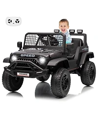 38 x 24 in Kids 12V Ride On Car with Remote Control, Off-Road Electric Suv Toy for Ages 3-6, Dual Drive Outdoor Battery Car