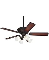 52" Casa Vieja Contessa Industrial Rustic Indoor Ceiling Fan Led Light Bronze Copper Cherry Frosted Glass for Living Kitchen Home