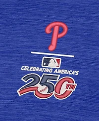 Antigua Men's Heather Royal Philadelphia Phillies Celebrating America's 250th Layout Polo Shirt