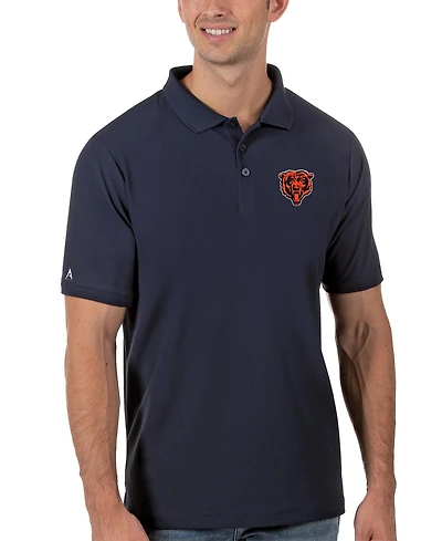 Antigua Men's Navy Chicago Bears Bear Head Legacy Pique Polo Shirt