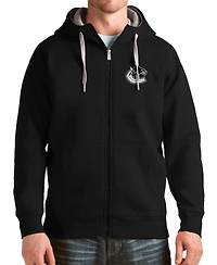 Antigua Men's Black Vancouver Canucks Logo Victory Full-Zip Hoodie