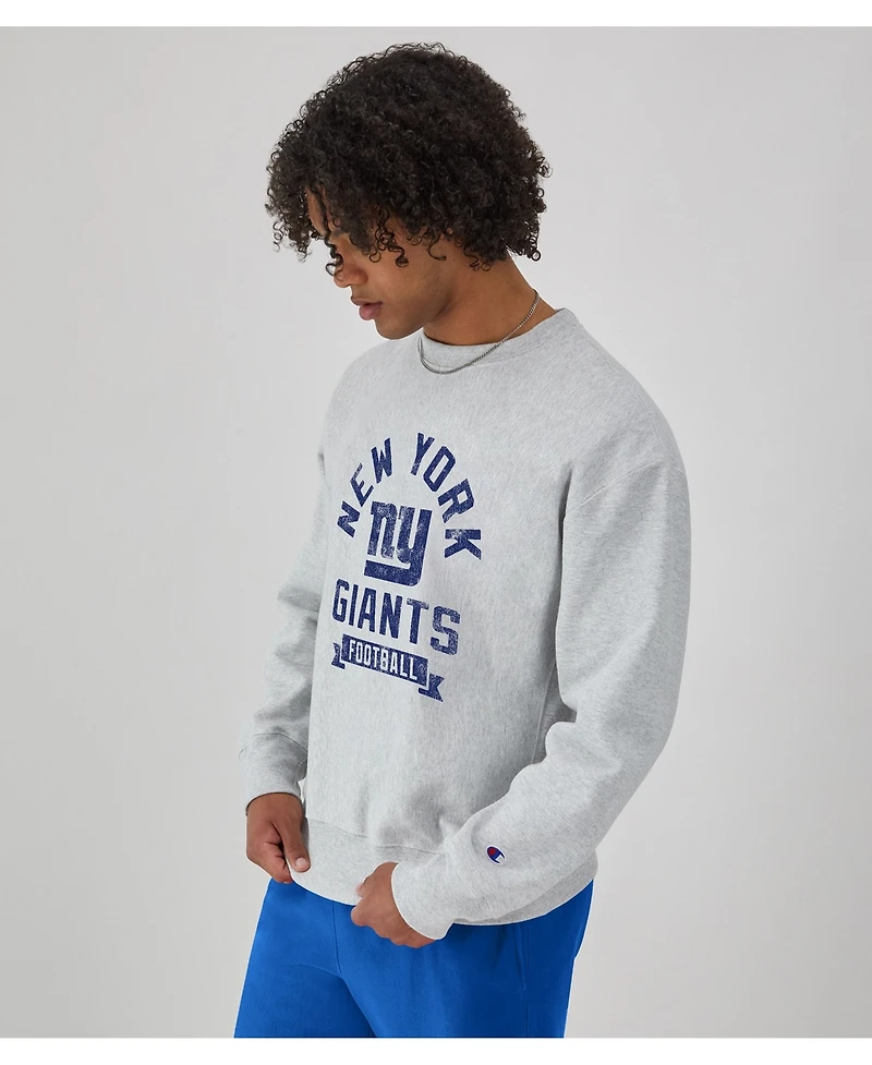 Champion Men's Heather Gray New York Giants Reverse Weave Fleece Pullover Sweatshirt