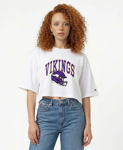 Champion Women's Minnesota Vikings Cropped Oversized T-Shirt