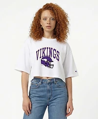 Champion Women's Minnesota Vikings Cropped Oversized T-Shirt